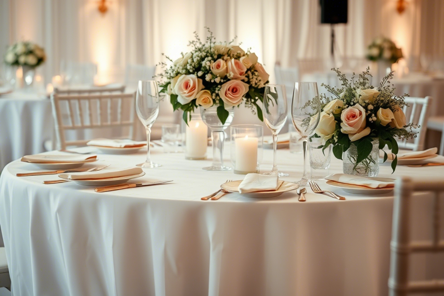 Mesa de banquete de bodas