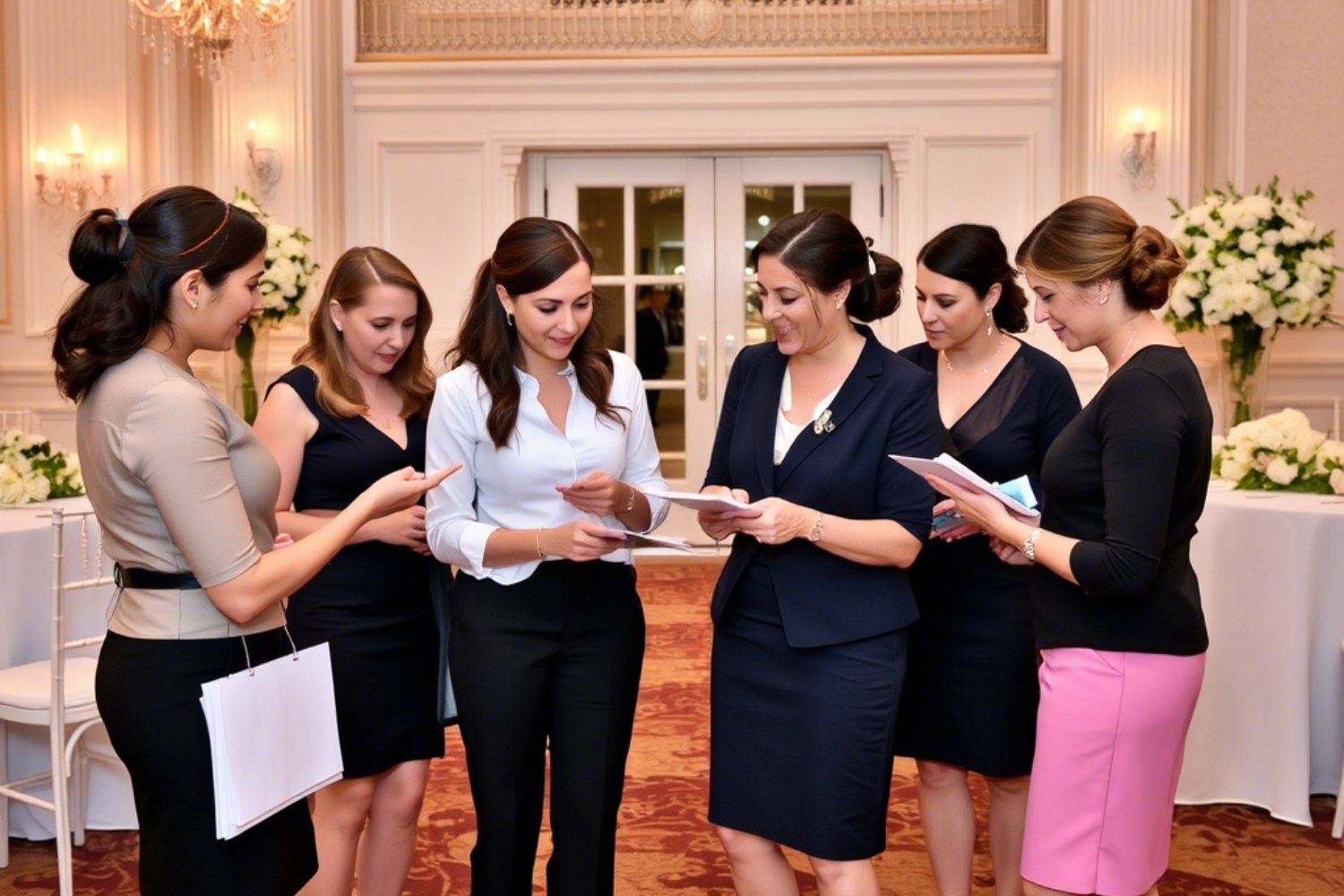 Equipo coordinando boda