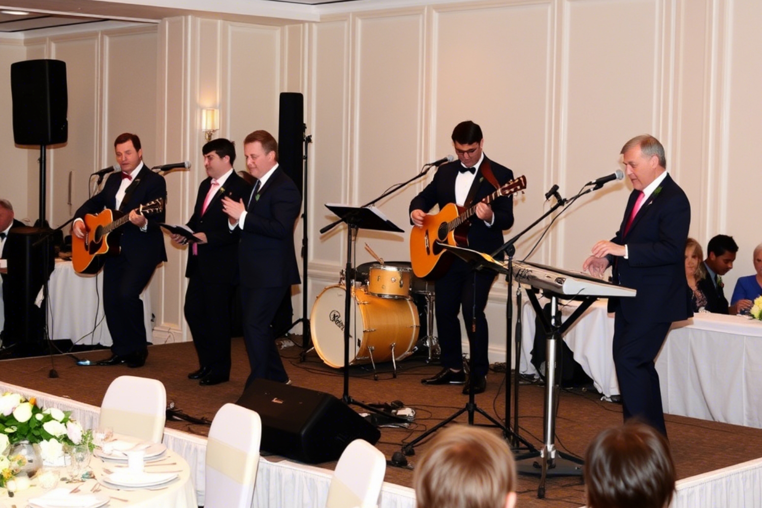 Grupo musical tocando en boda