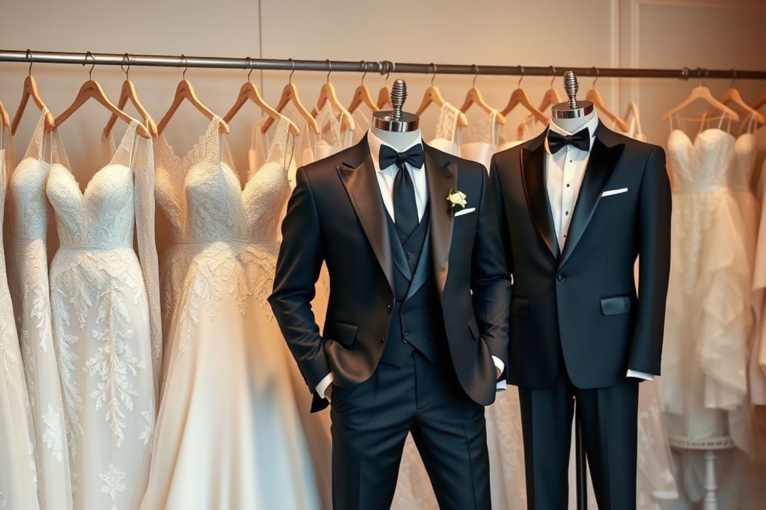 Vestidos de novia y trajes de novio